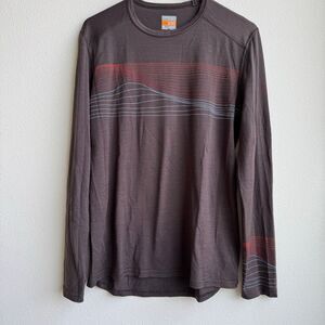 Icebreaker Merino 200 Oasis Deluxe Raglan LS Crew Shirt Surge Brown Medium